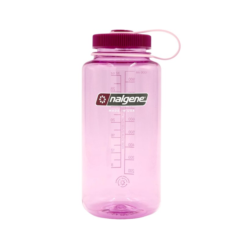Nalgene 32 oz Wide Mouth Water Bottle | BPA-Free, Durable & Leak Proof, Lightweight Bottle for Hiking & Gym, Work & Travel, Cosmo