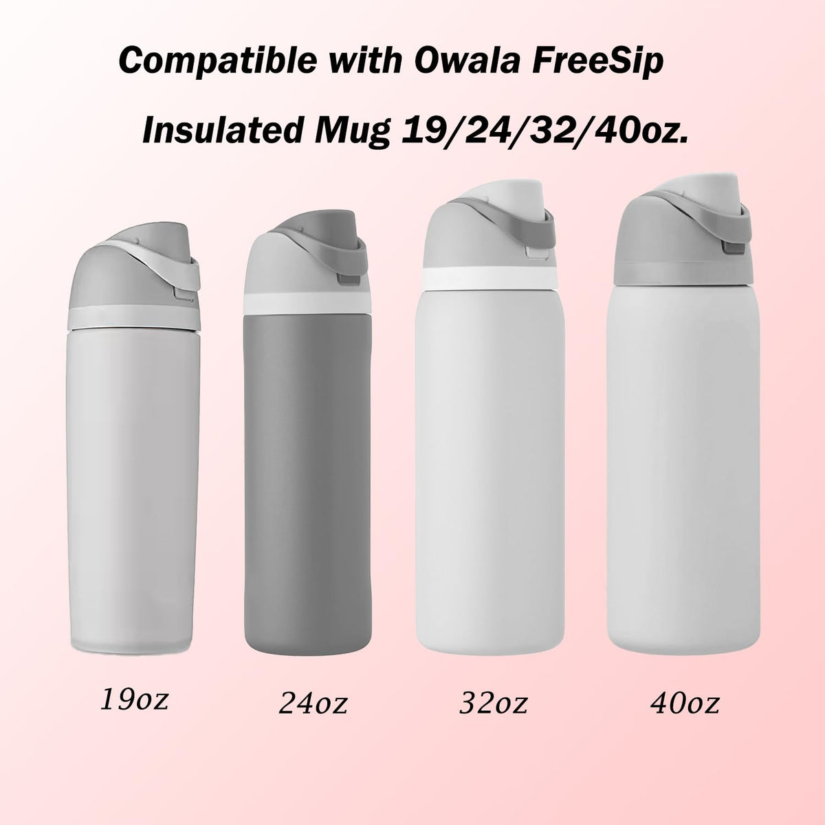 Peixiong 6 Pcs Replacement Gasket for Owala FreeSip 24oz 32oz, Silicone Sealing O Ring for Water Bottle Lid Compatible with Owala 19/24/32/40oz Leak Proof Silicone Seal Bottle Cap Stopper Part(Clear)