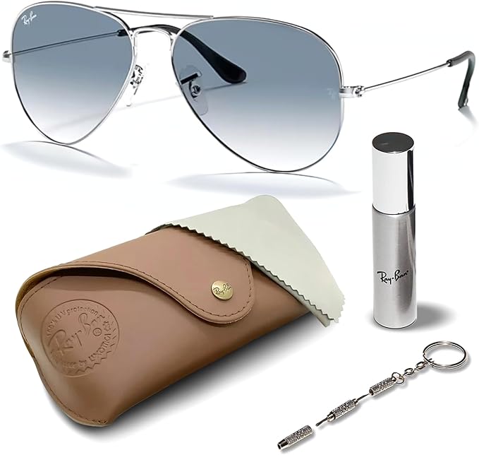 Ray-Ban RB3025 AVIATOR GRADIENT Pilot Shaped Sunglasses for Men & Women with Official RAYBAN Eyewear Kit