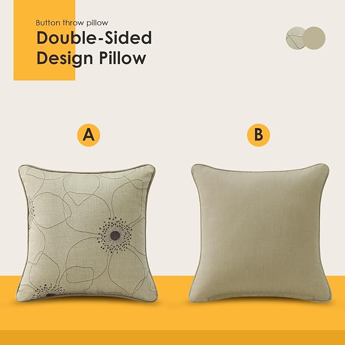 Outdoor Sunbrella Decorative Pillows Pack of 4, 16" x 16" Outdoor Pillow Set for Couch Bed Throw Patio Sofa, Allure Dusk