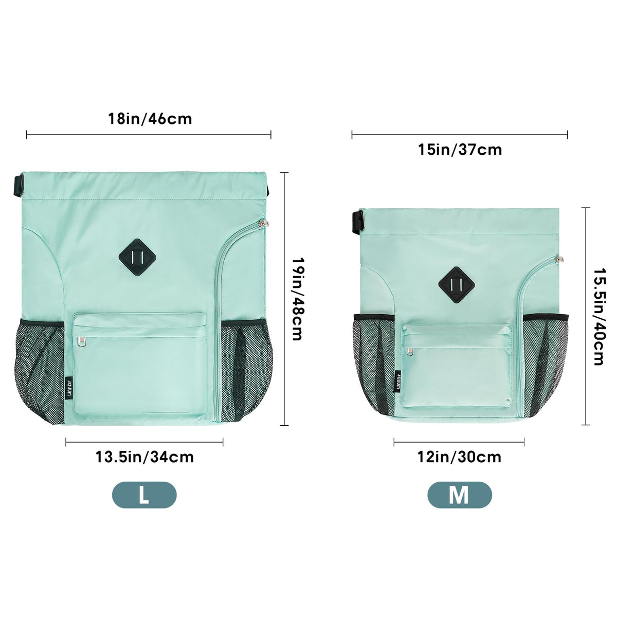 WANDF Drawstring Backpack with Shoe Compartment, Sports Gym Bag