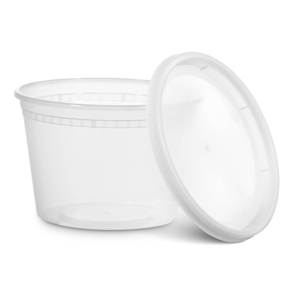 JoyServe 16 oz Deli Containers with Lids – 180 Sets (180 Containers + 180 Lids) – Leakproof, Stackable, Microwave & Freezer Safe – Bulk Food Storage for Restaurant, Deli, Catering, Soup & Meal Prep