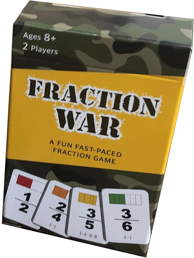 Fraction War Fun Math Game to Learn, Compare and Simplify Fractions for 2nd to 5th Grade (1 Pack) - Standard Edition