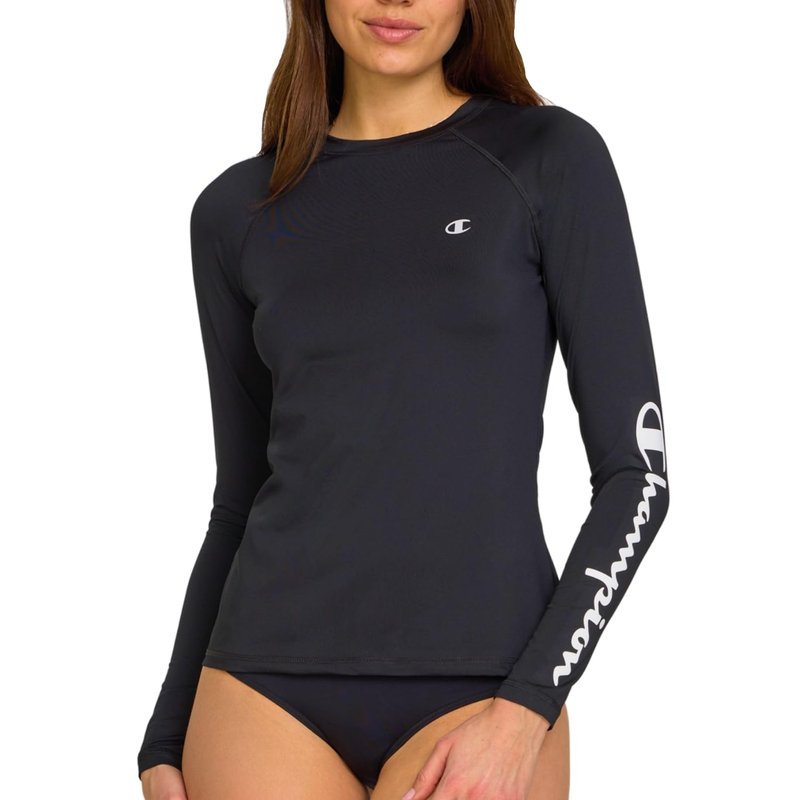 Champion Rash Guard for Women, Womens Rash Guard Long Sleeve Shirts, Rashguard Swim Shirt Women UPF 50+ SPF & UV Protection Black