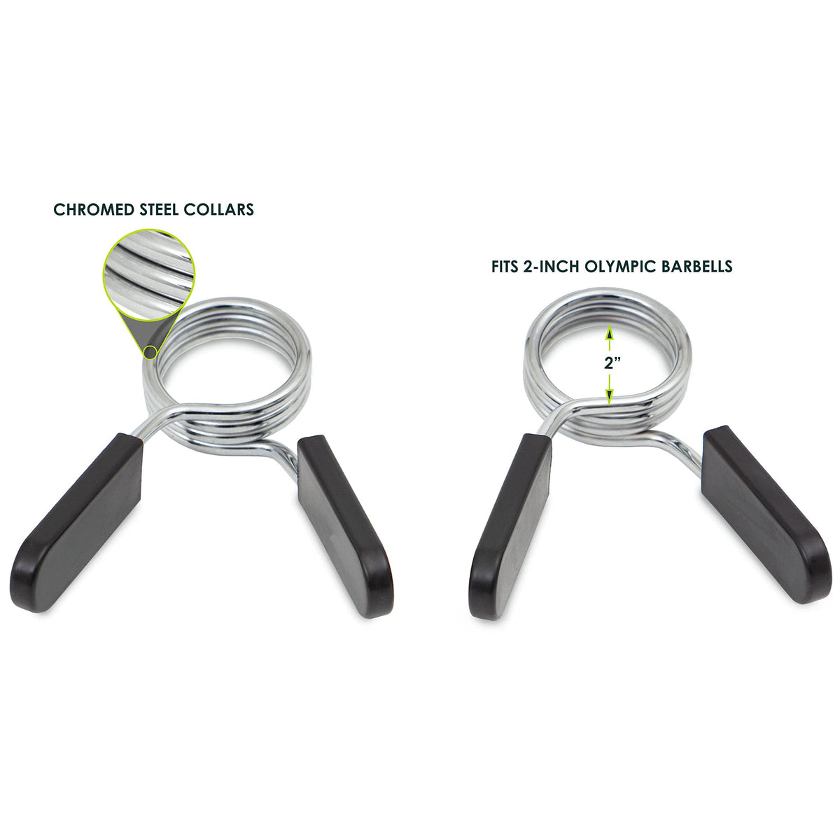 Black 2 Inch Barbell Clamps, Stainless Steel Spring Collar Clips Weight Bar Clamps Dumbbell Barbell Handle Locking Clip for Weightlifting Strength Gym Fitness Training Accessories