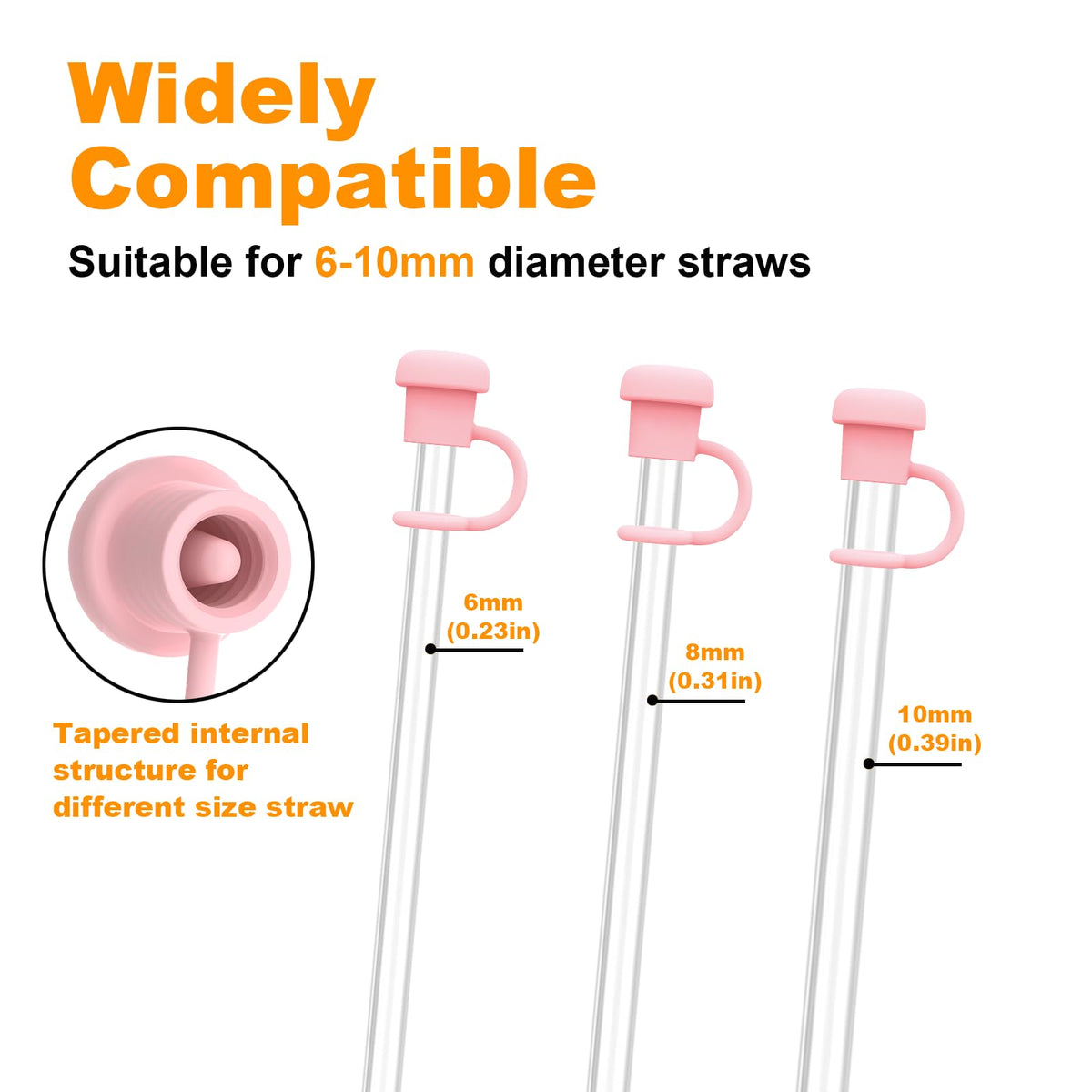 Alwenid 6PCS Straw Cover Cap for Stanley, Simple Modern, Yeti, Owala, Hydro Flask, Reduce, and All Brands 6 to 10mm Tumbler Straw, Dishwasher Safe, BPA Free and Dust Proof