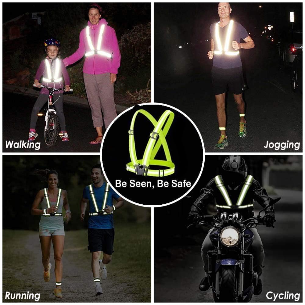 Cezmkio Reflective Safety Vest 10pcs - High Visibility Vest Adjustable Straps for Outdoor Jogging, Cycling, Walking and Riding