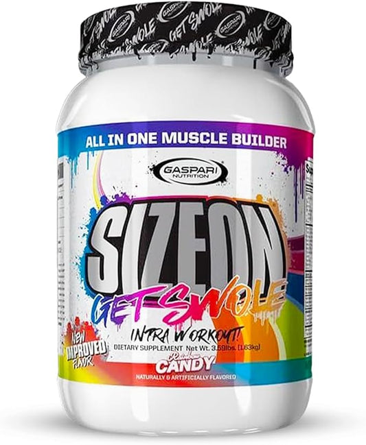 Gaspari Nutrition SizeOn, The Ultimate Hybrid Intra-Workout Amino Acid & Creatine Formula, Increased Muscle Volume & Muscle Recovery (3.59 Pounds, Rainbow Candy)