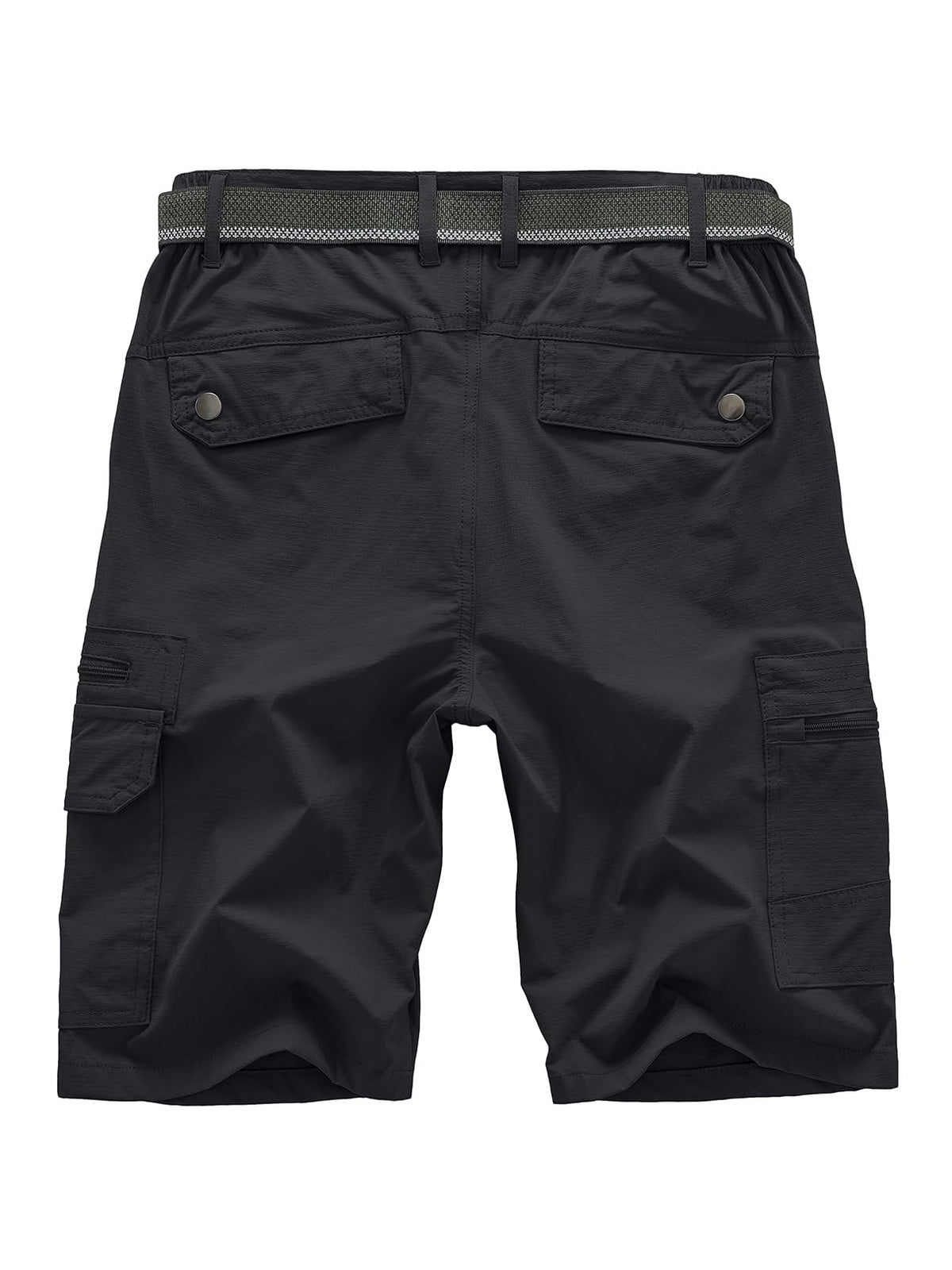 Jessie Kidden Mens Outdoor Casual Expandable Waist Lightweight Water Resistant Quick Dry Fishing Hiking Shorts #6222-Black,38