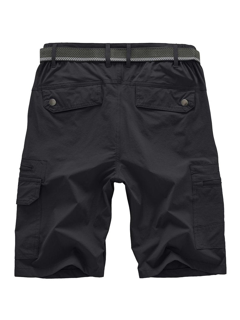 Jessie Kidden Mens Outdoor Casual Expandable Waist Lightweight Water Resistant Quick Dry Fishing Hiking Shorts (6222 Black 44)