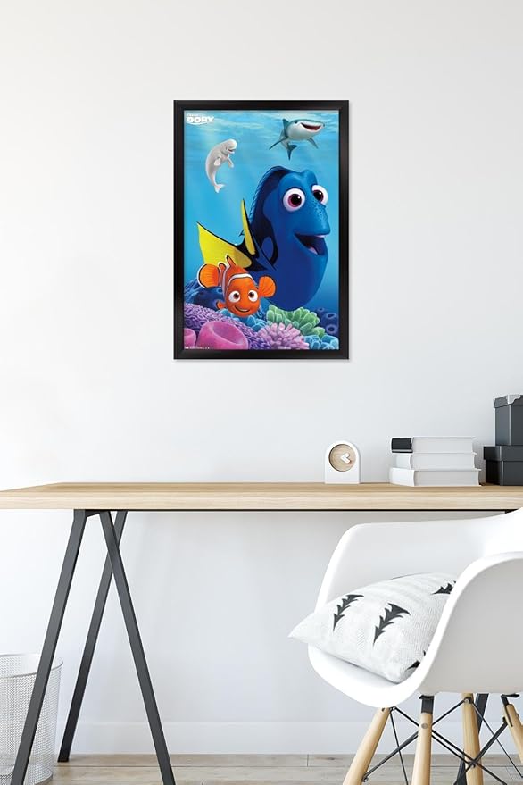 Trends International Disney Pixar Finding Dory - Dory Wall Poster, 14.725" x 22.375", Black Framed Version