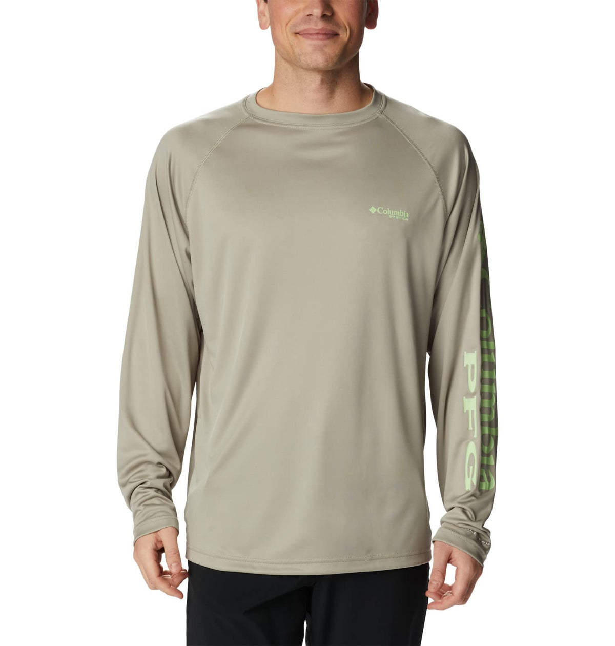 Columbia Men's Terminal Tackle Long Sleeve Fishing Shirt, Safari/Key West Logo, XX-Large
