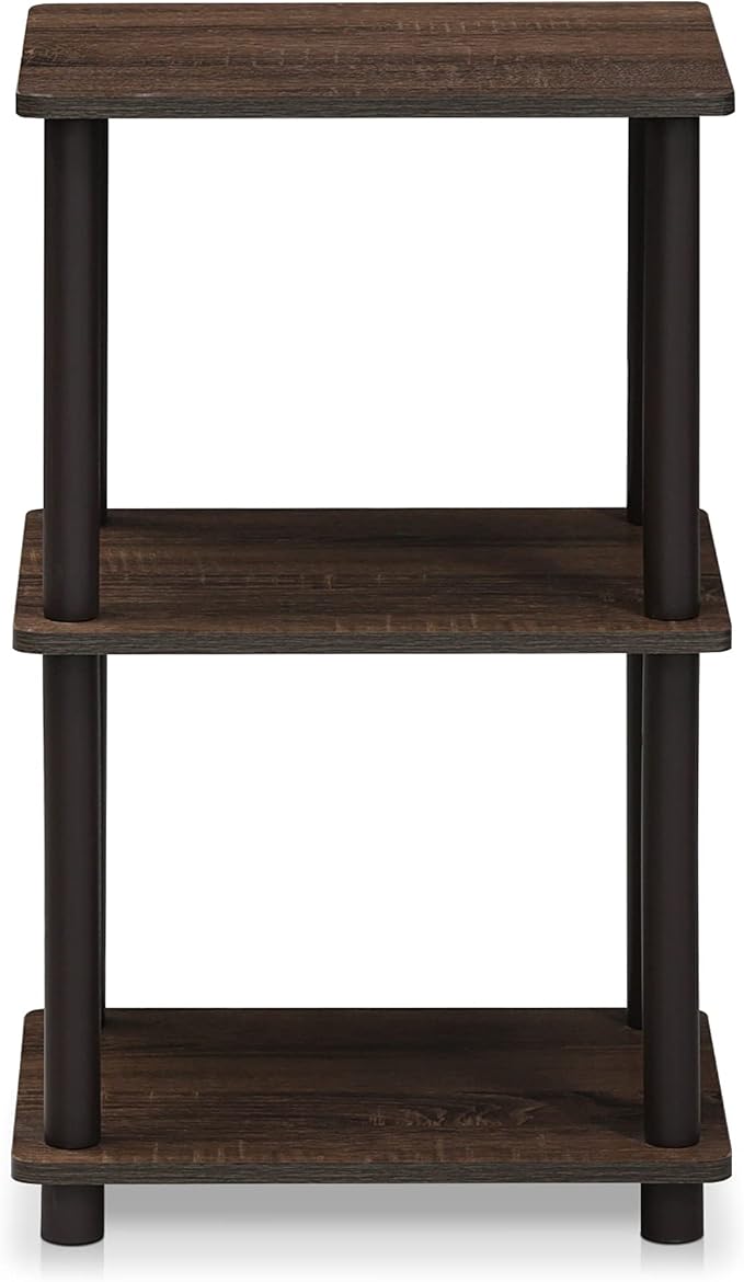 FURINNO Turn-N-Tube 2 Space Shelf, Walnut/Brown