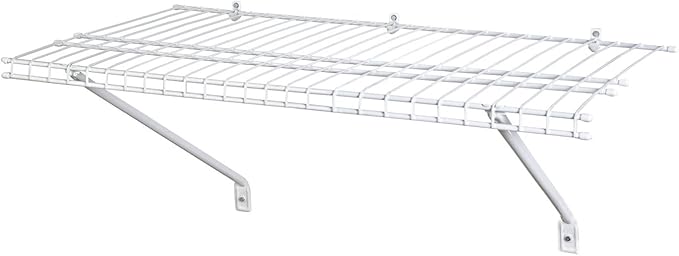 ClosetMaid Wire Shelf Kit with Hardware, 2 Ft. Wide, for Pantry, Closet, Laundry, White Vinyl Finish