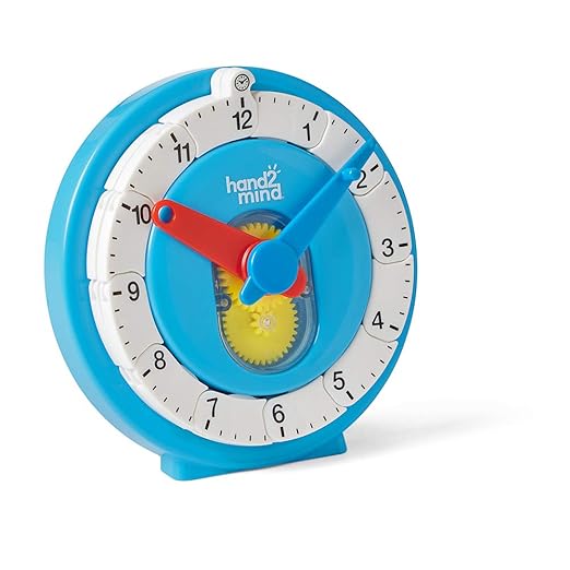 Hand2Mind Advanced NumberLine for Kids: Math Manipulatives, Analog Clock for Learning Time (1 Pack)