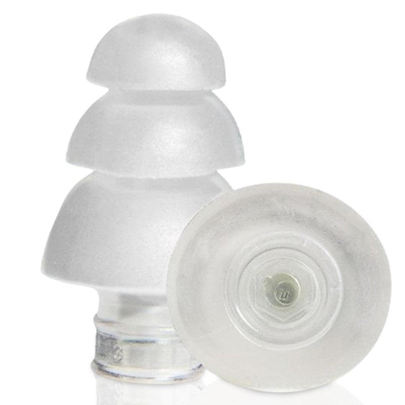 Pluggerz Enjoy Music Earplugs, Transparent, Skin-Friendly Material, Reusable Ear Plugs with Filter, 24-29 dB Noise Reduction Rating, Universal-Fit Hearing Protection for Concerts or Festivals, 1 Pair