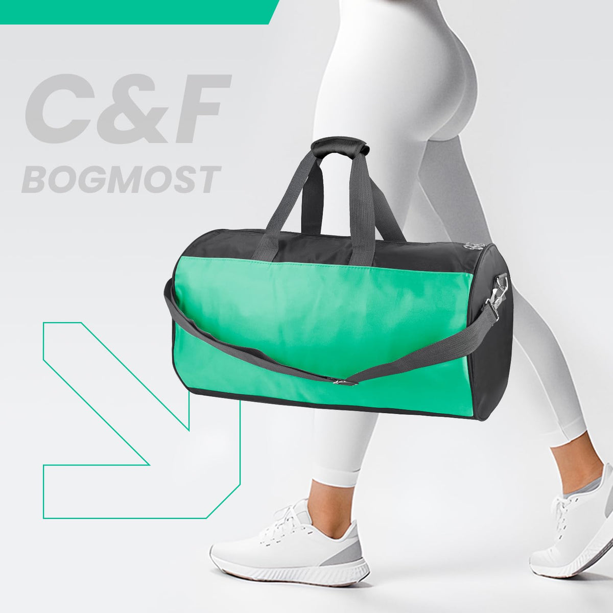 C&F BOGMOST Travel Duffel Bag Large Foldable Waterproof Gym Bag for Gym Beach Swim Bag Men Women Duffle Bag Lightweight Oxford Cloth Sports Bag-Green