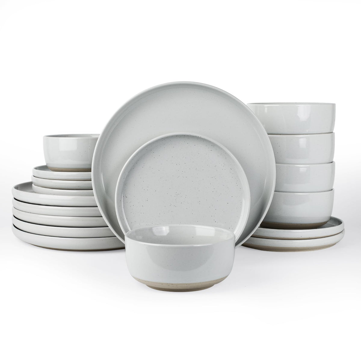 Famiware Milkyway 16-Piece Dinnerware Set with Mugs, Dark Gray