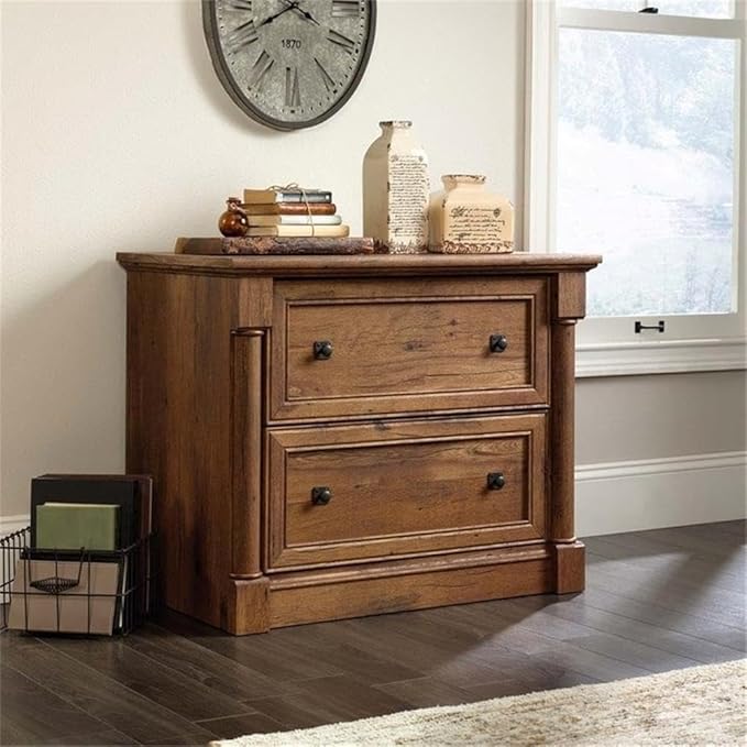 Pemberly Row 2 Drawers 29.61" Lateral Oak Engineered Wood Filing Cabinet Easy Assembly Stationary Legal/Letter Size for Home, Office