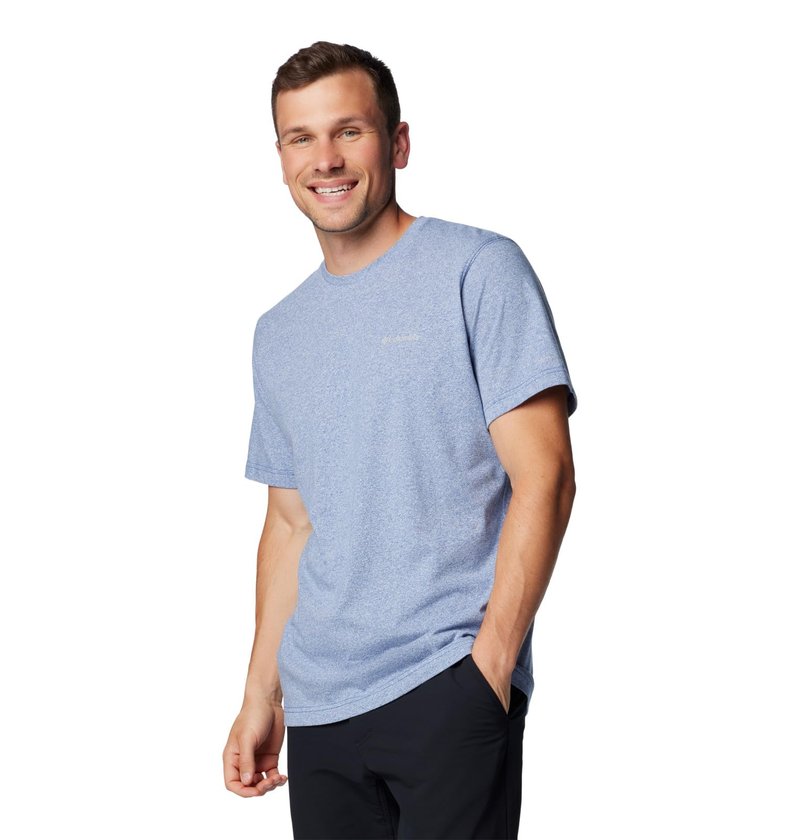 Columbia Men's Thistletown Hills Short Sleeve, Mountain Blue Heather, 2X Tall
