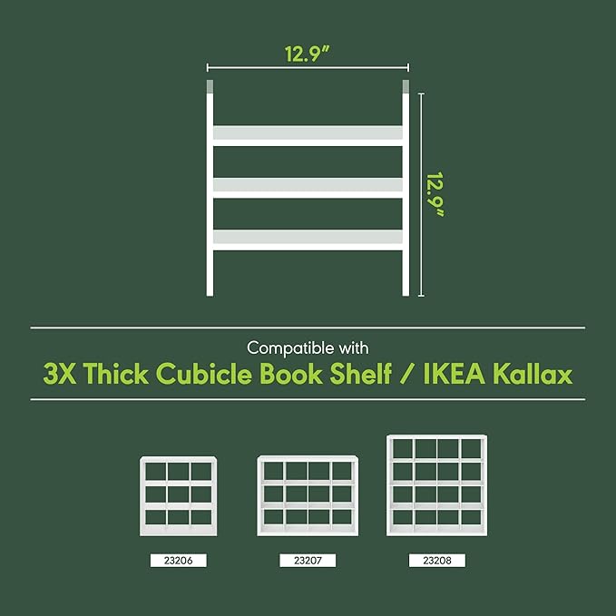 Furinno Cubicle Cube Insert, 3-Shelf Cube Organizer, 3-Tier Shelf Accessory, Fits into Furinno Triple Thick Cubes, IKEA Kallax, for Organizers and Storage, Black Dark Oak