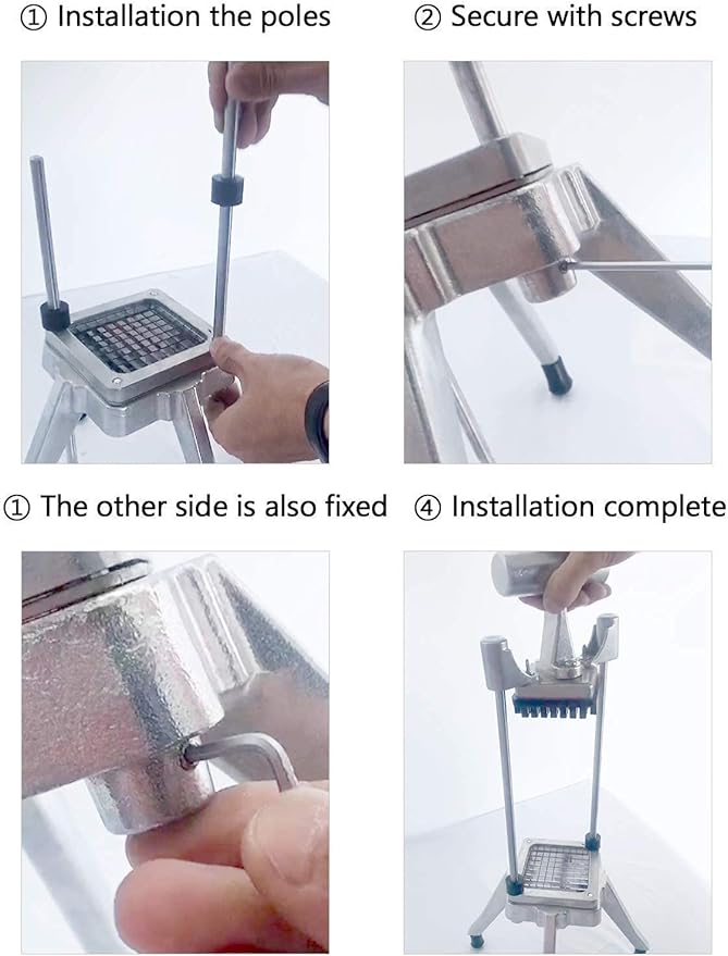 TUNTROL Commercial Vegetable Dicer, 1/2" +1/4" +3/8" Stainless Steel Blade, Quick Chopper Machine Easy for Onion Tomato Pepper Potato