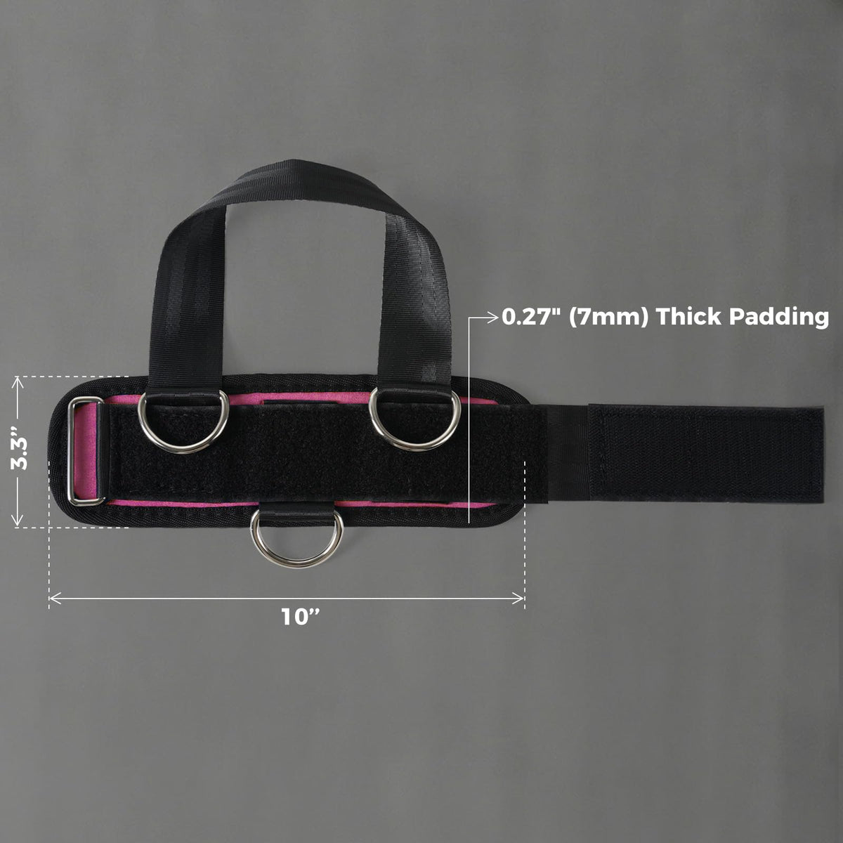 RitFit Padded Ankle Straps with 3 D-Rings for Cable Machine Workouts