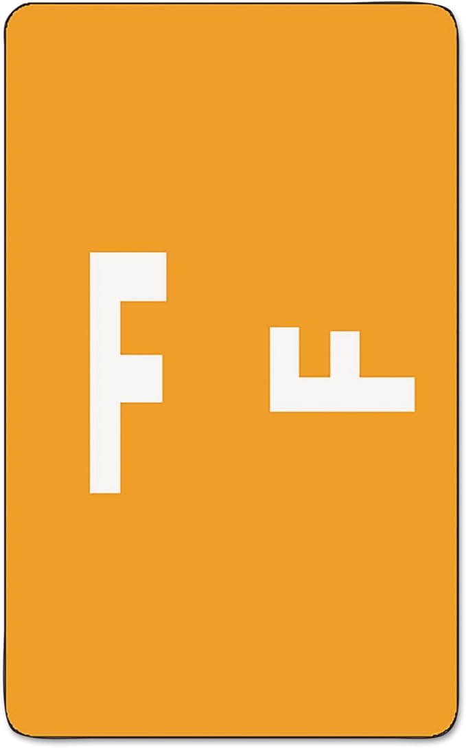 Smead AlphaZ ACCS Color-Coded Alphabetic Label, F, Orange, 100 Labels per Pack (67176)