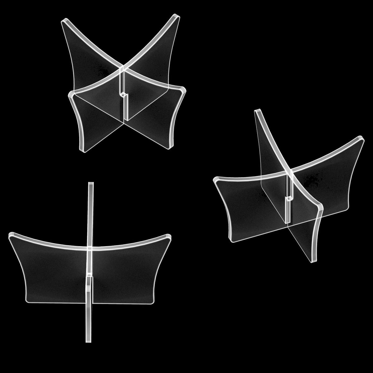 HEMYLU Acrylic Large Ball Stand Holder 4.7x2.6 Inch, 2-Pack Display Stand for Football Basketball Soccer, Clear Volleyball Rugby Case Rack