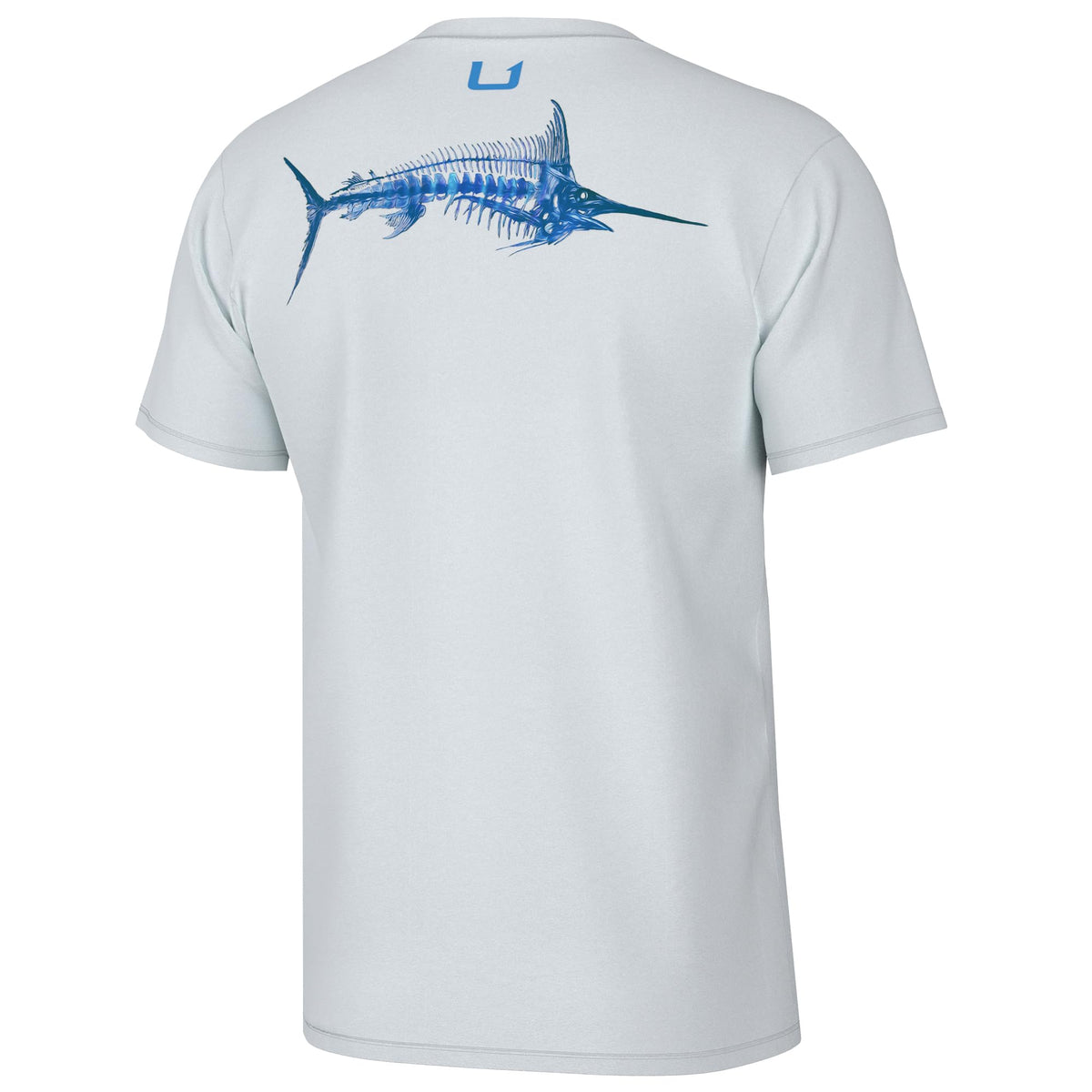 HUK Mens Fishing Graphic Tee, Performance Short Sleeve, Quick-Dry, Bill Bones - White, Large