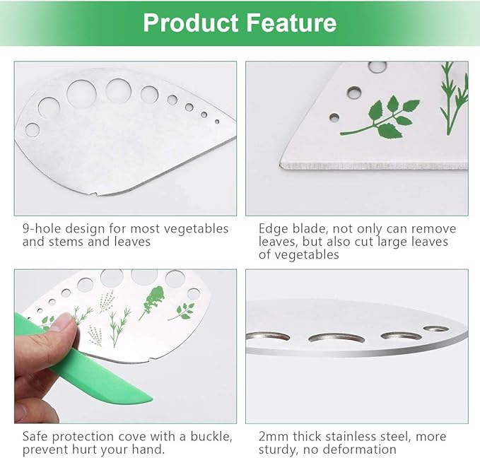 CACASO Leaf Herb Stripper, Stainless Steel Kitchen Herb Stripper Tool