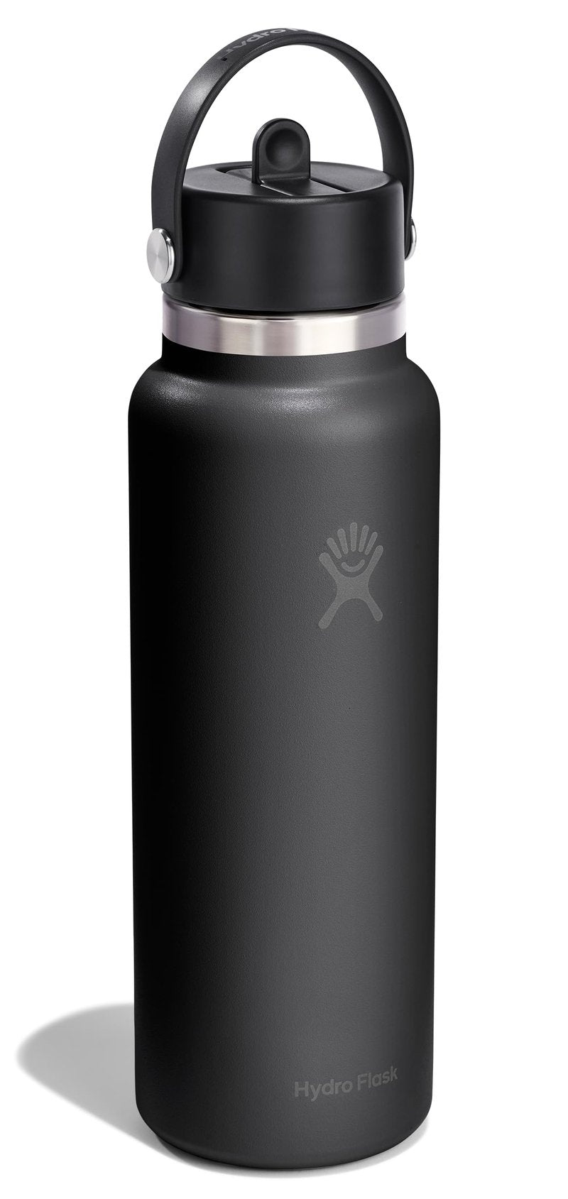 Hydro Flask Water Bottle - Insulated Stainless Steel - Wide Straw Lid, Non Spill, Leakproof in 40 Oz Tonal Black