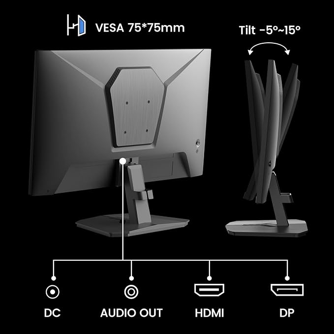 SANSUI 24 Inch Gaming Monitor 180Hz, DP 1.4 & HDMI 2.0 Ports High Refresh Rate Computer Monitor, Racing FPS RTS Modes, 1ms Response Time 110% sRGB (ES-G24F4, HDMI Cable Included)