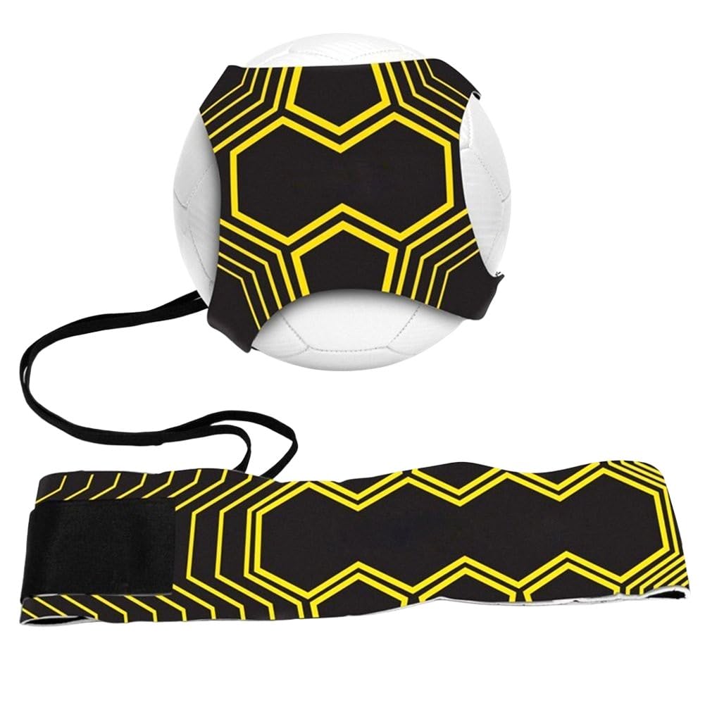 EastyGold Football Kick Trainer Soccer Training Aids Hands Free Throw Sole Practice Equipment with Adjustable Belt Elastic Rope Fits Ball 3, 4,and 5
