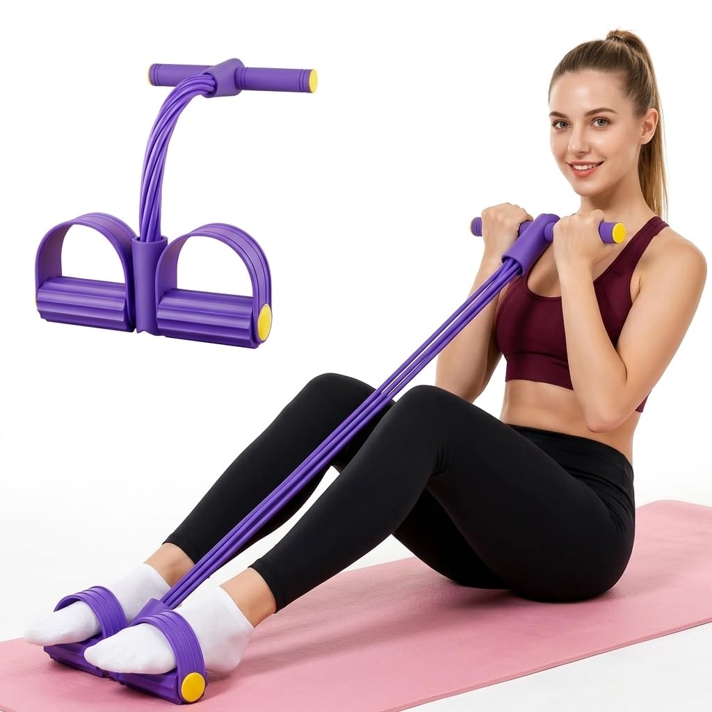 Pedal Resistance Band with Handle,4/6/8 Tubes Options,Full-Body Use