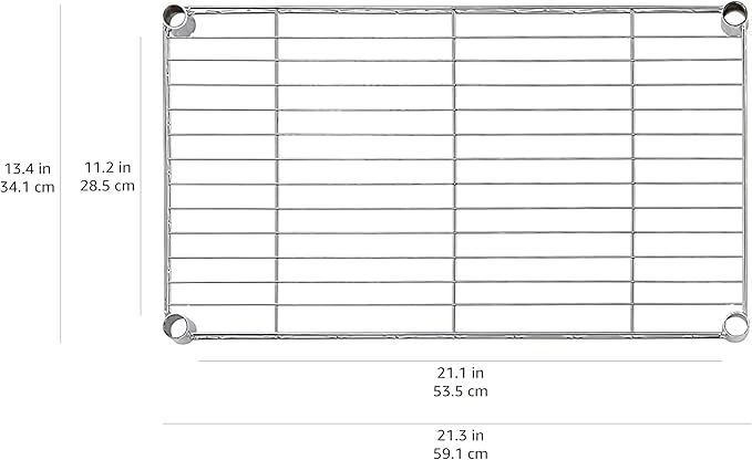 Amazon Basics 4-Shelf Steel Wire Rack, 13.4 D x 23.2 W x 48 H in, Black | Sturdy, Adjustable, Easy Assembly, Storage