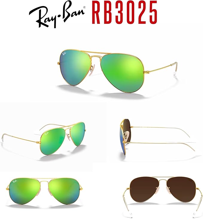 Ray-Ban RB3025 Metal Aviator Sunglasses For Men For Women +BUNDLE with ACCESSORY EYEWEAR KIT