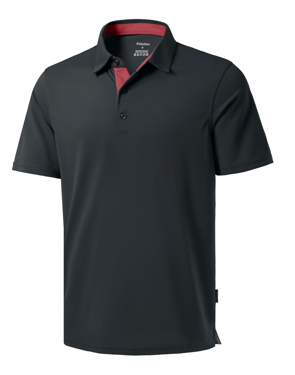Men's Golf Shirts Dry Fit Moisture Wicking Performance Short Sleeve Collared Polo Shirts for Casual Tennis Bussiness (Dark Grey, XXL)