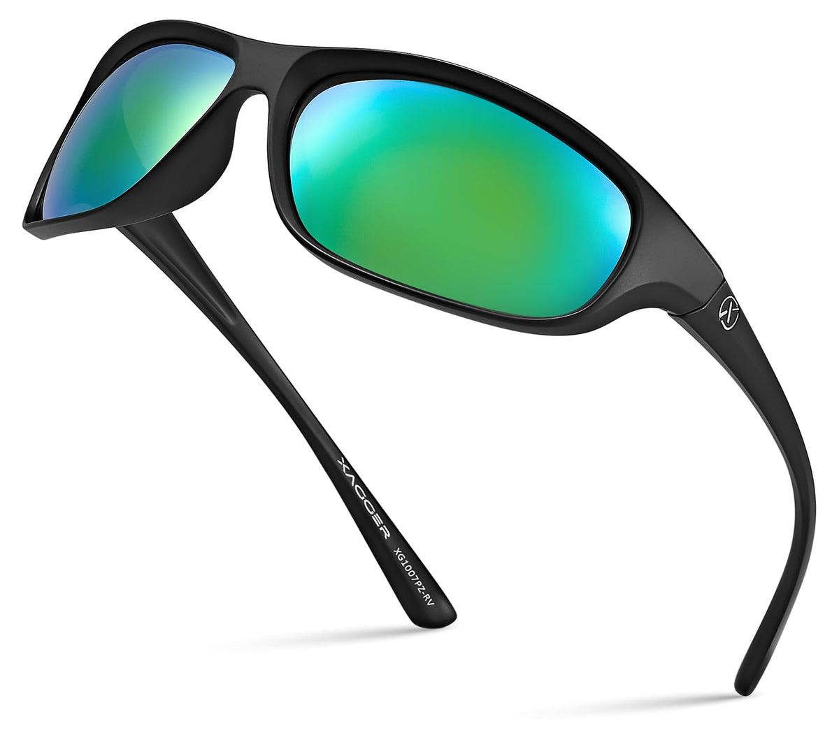 Xagger Polarized Wrap Around Sport Sunglasses for Men Women Running Driving Fishing TR90 Frame