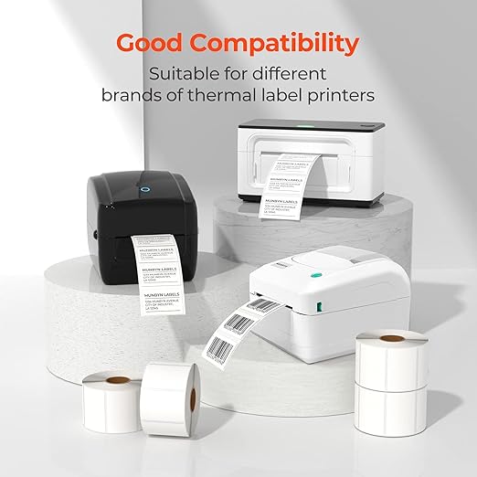 Thermal Direct Shipping Label (Pack of 500 4x6 Per Roll+2.25 x 1.25 Direct Thermal Stickers White Printer Stickers