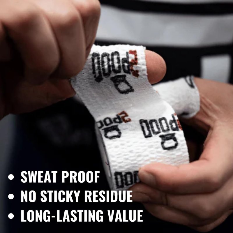 2POOD Lift Heavy Weightlifting Tape 3-Pack | Crossfit Weightlifting Tape | Premium Adhesive Tape for Weightlifters | Easy Stretch & Flexible for Non-Slip Lifting (White)