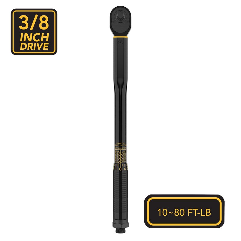 LEXIVON 3/8-Inch Drive Click Torque Wrench 10~80 Ft-Lb/13.6~108.5 Nm (LX-182)