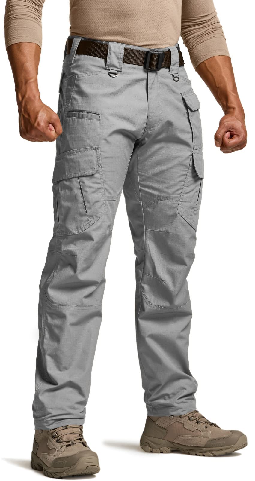 CQR Men's Tactical Pants, Water Resistant Ripstop Cargo Pants, Lightweight EDC Work Hiking Pants, Outdoor Apparel, Duratex Mag Pocket Stone, 40W x 32L