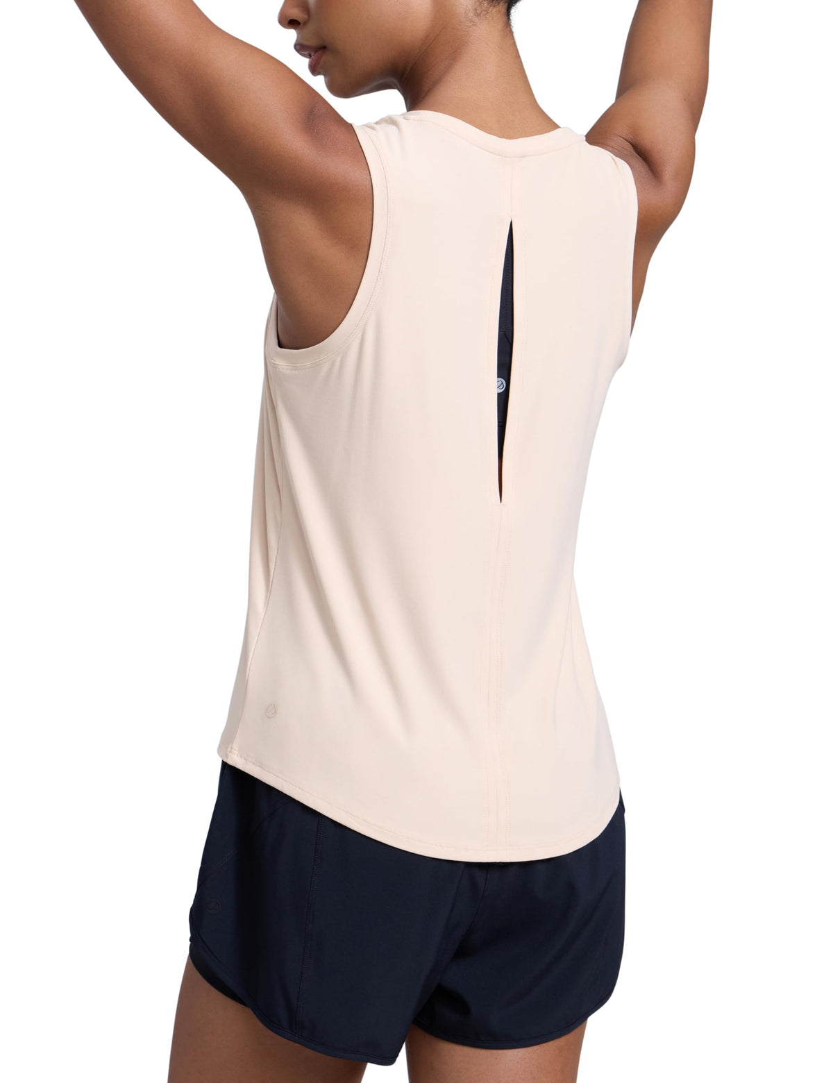 CRZ YOGA Cloudweight Open Back Tank Top White Opal Medium