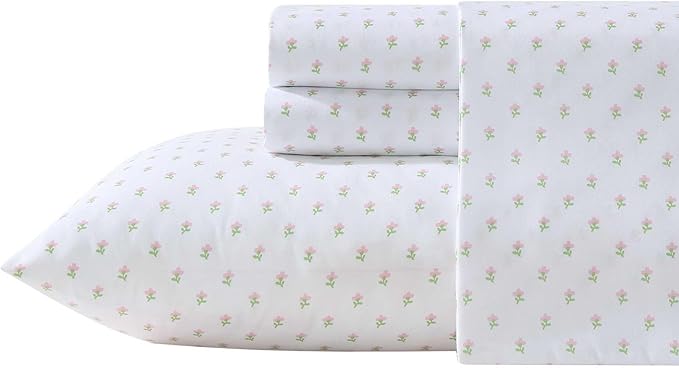 Laura Ashley Kids - Twin Sheet Set, Soft & Wrinkle-Resistant Toddler Bedding Set, Deep Pockets, Girl Bed Sheets with Matching Fitted Sheet & Pillowcase (Wood Violet Green)