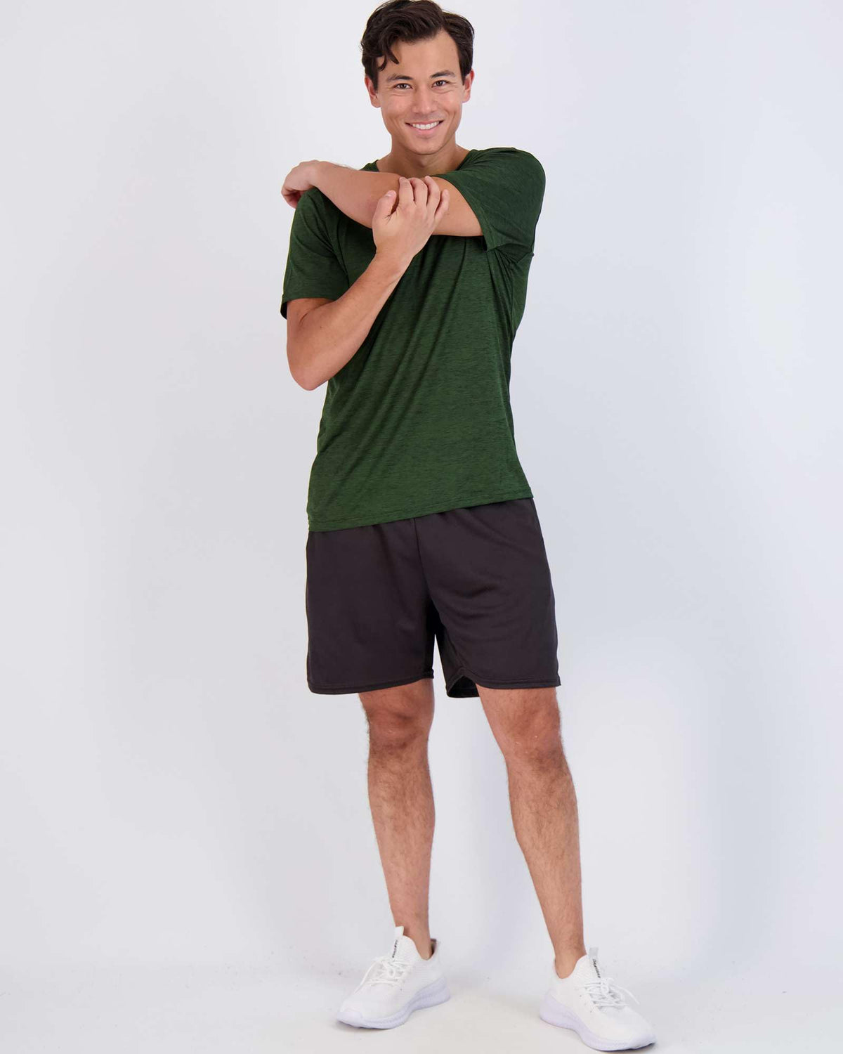 Real Essentials 5 Pack: Men's Dry-Fit Short Sleeve Crew Neck T Shirts Fitness Running Gym Workout Cool Exercise Athletic Tee, Set 11, Medium