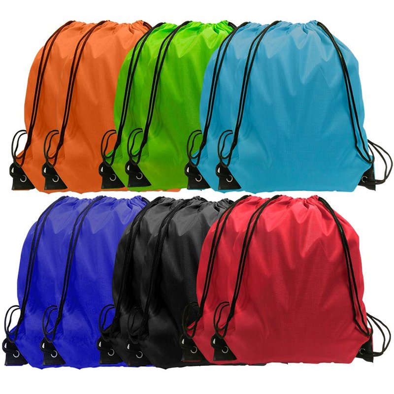 GoodtoU Drawsting Bags Backpack Bulk Cinch Bag Draw String Sport Bag 6 Color (36 pcs, 6 Color)
