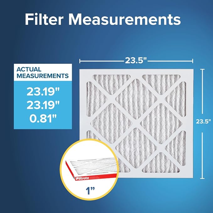 Filtrete 23.5x23.5x1 AC Furnace Air Filter, MERV 11, MPR 1000, Micro Allergen