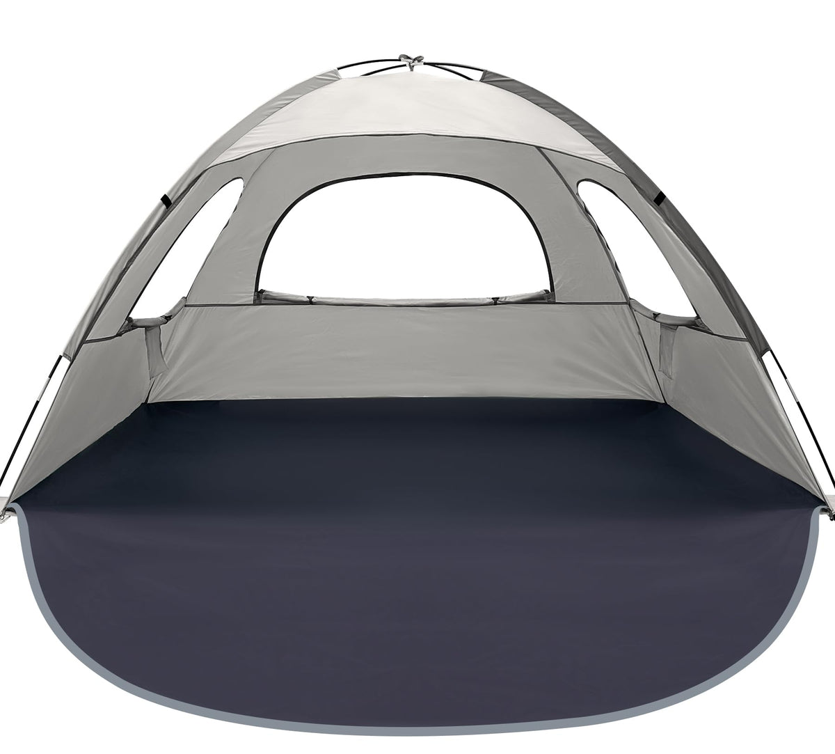 WhiteFang Beach Tent Anti-UV Portable Sun Shade Shelter for 6 Person, Extendable Floor with 3 Ventilating Mesh Windows Plus Carrying Bag, Stakes and Guy Lines (Baby's Breath)