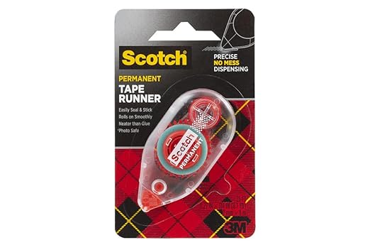 Scotch 6061 Scotch Double Sided Adhesive Roller Tape Runner, Permanent, Acid-Free, Photo-Safe Adhesive for Scrapbooking, Photo Mounting, and Crafts, 0.27 in x 26 ft per Roller, Pack of 3